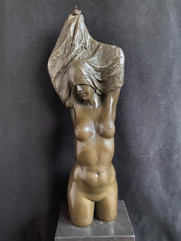 Bronzen grote 62cm naakte dame Patoue 62 cm zuiver brons, Antiek en Kunst, Ophalen of Verzenden