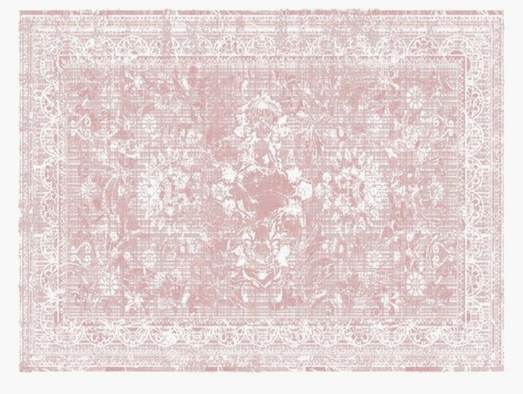 Vintage print Vinyl vloerkleed  / roze  170 x 240 cm, Ophalen, Nieuw, 200 cm of meer, 150 tot 200 cm