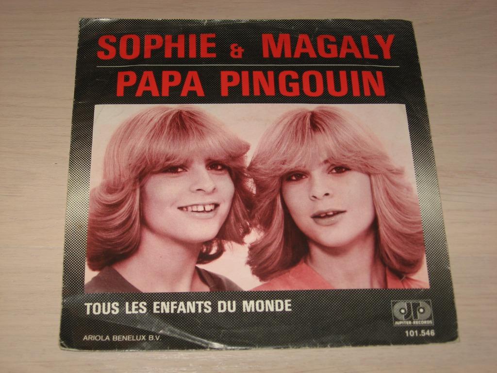disque vinyl 45 tours sophie & magaly papa pingouin, Enlèvement ou Envoi, Comme neuf