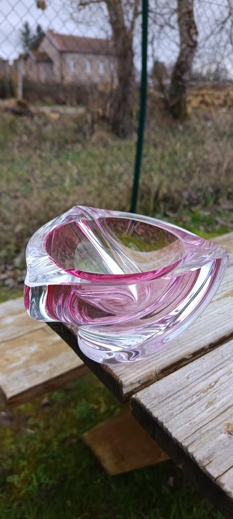 Magnifique cendrier en cristal mauve Saint Lambert, Antiquités & Art