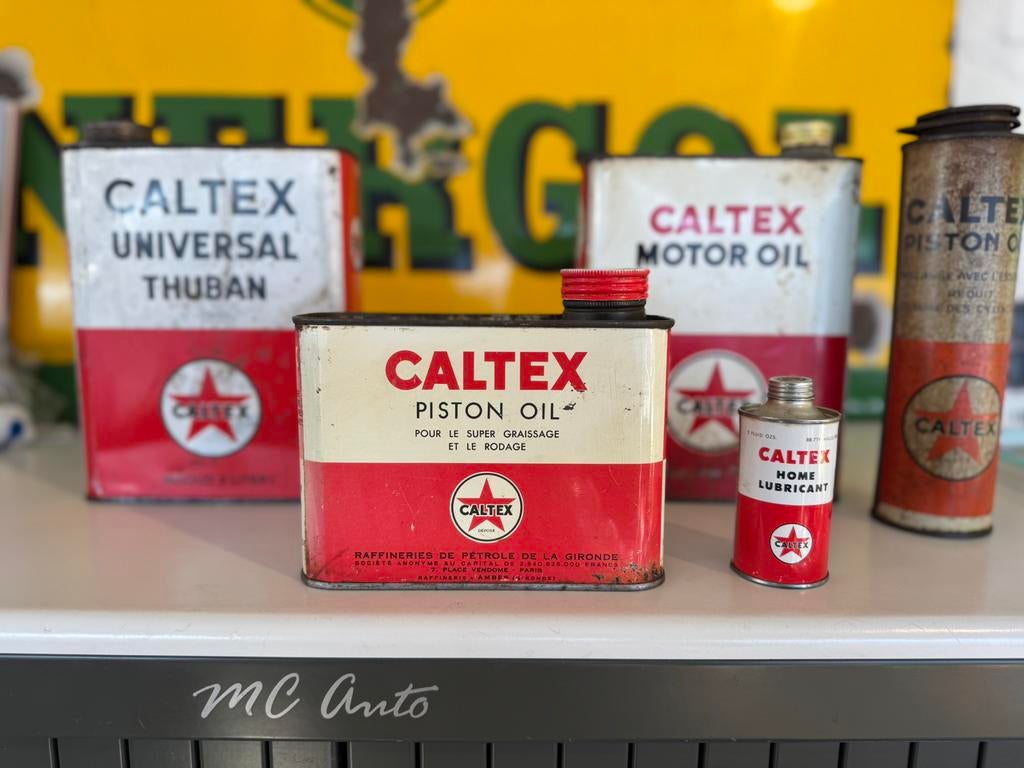 CALTEX oude olie blikken, Verzamelen, Ophalen of Verzenden, Gebruikt, Verpakking