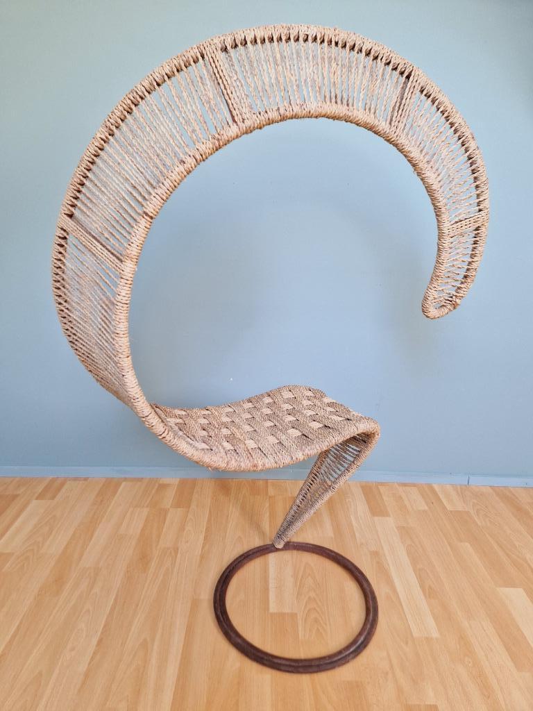 Vraagteken fauteuil, Tom Dixon, jaren 80, Huis en Inrichting, Ophalen, Gebruikt, Metaal, Vintage