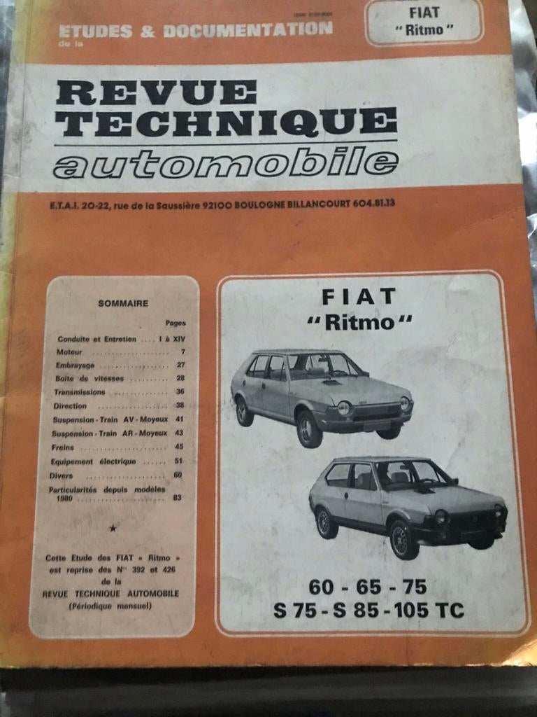 Manuel technique fiat ritmo