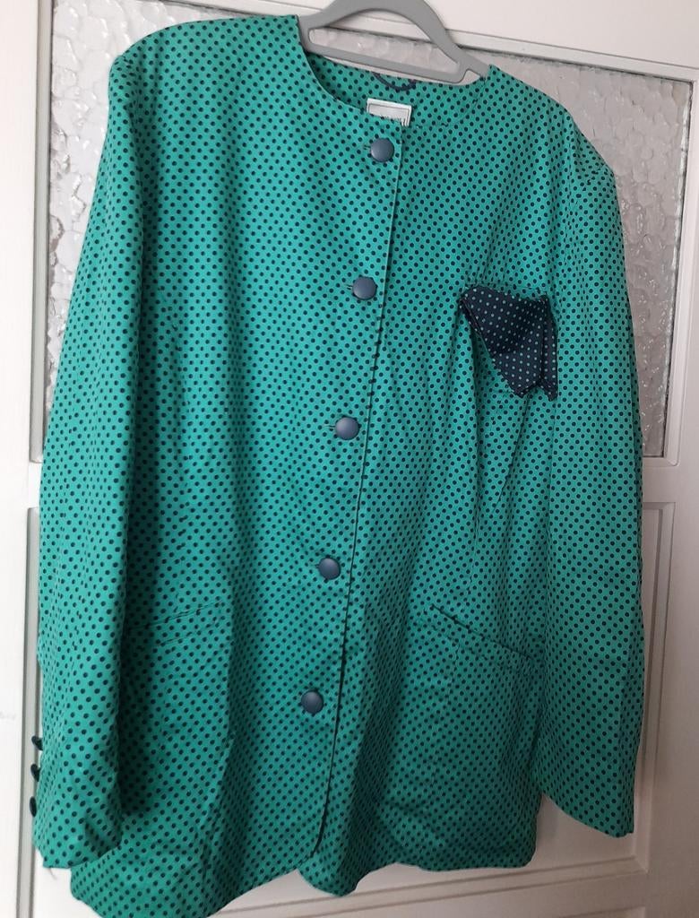 Baruch polka dots ensemble groen jaren 80, Kleding | Dames, Ophalen of Verzenden, Gedragen, Maat 42/44 (L), Groen