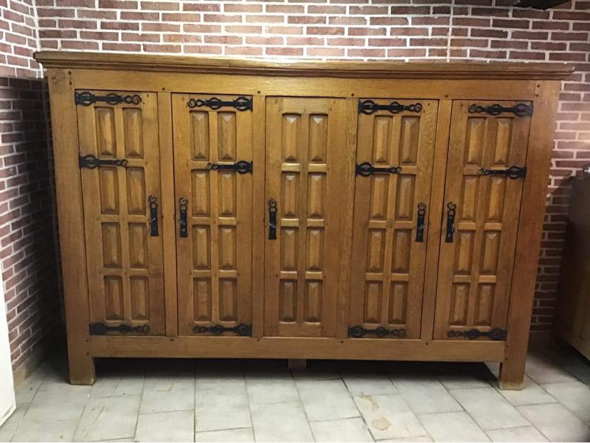 Armoire en chêne massif 5 portes - Style Espagnol, Maison & Meubles, Chêne