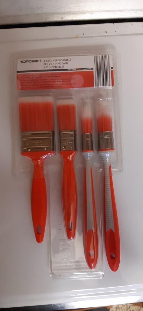 Set 4 verfborstels - nieuw, Doe-het-zelf en Bouw, Schildersmaterialen, Ophalen of Verzenden, Nieuw, Kwast