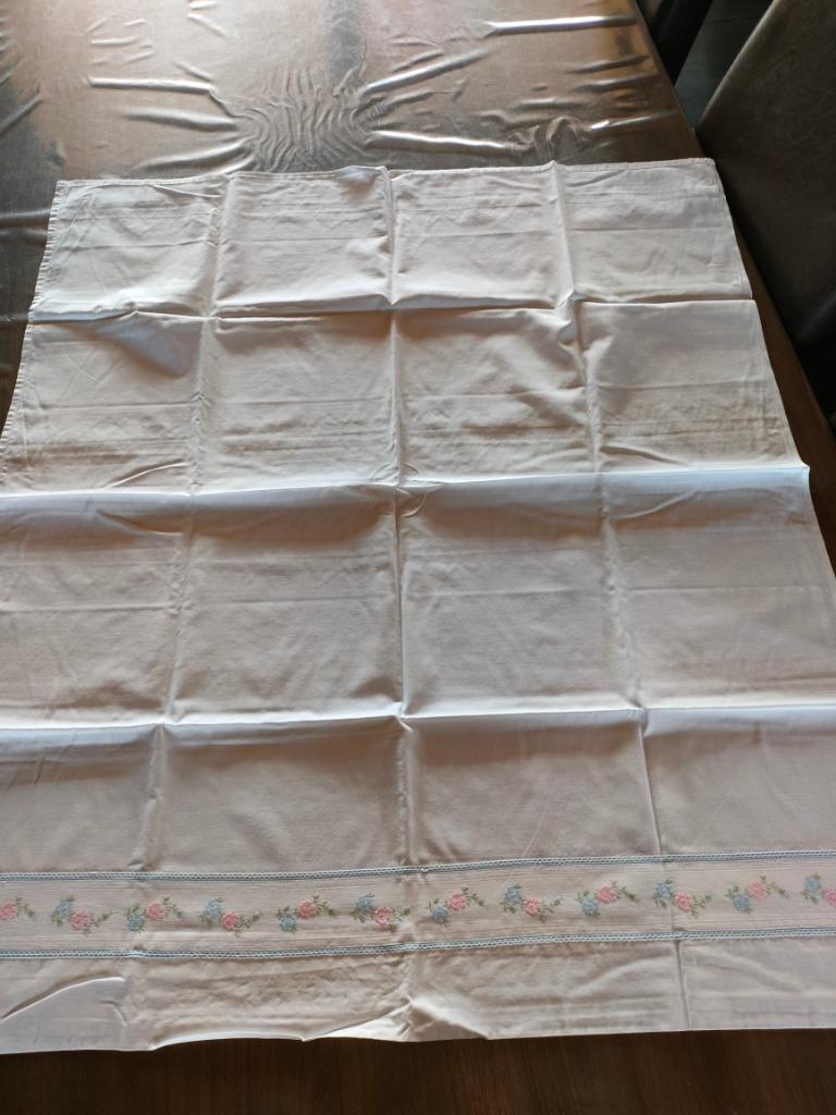 Vintage baby laken met bloemen, Ophalen, Zo goed als nieuw, 85 tot 100 cm, Overige typen