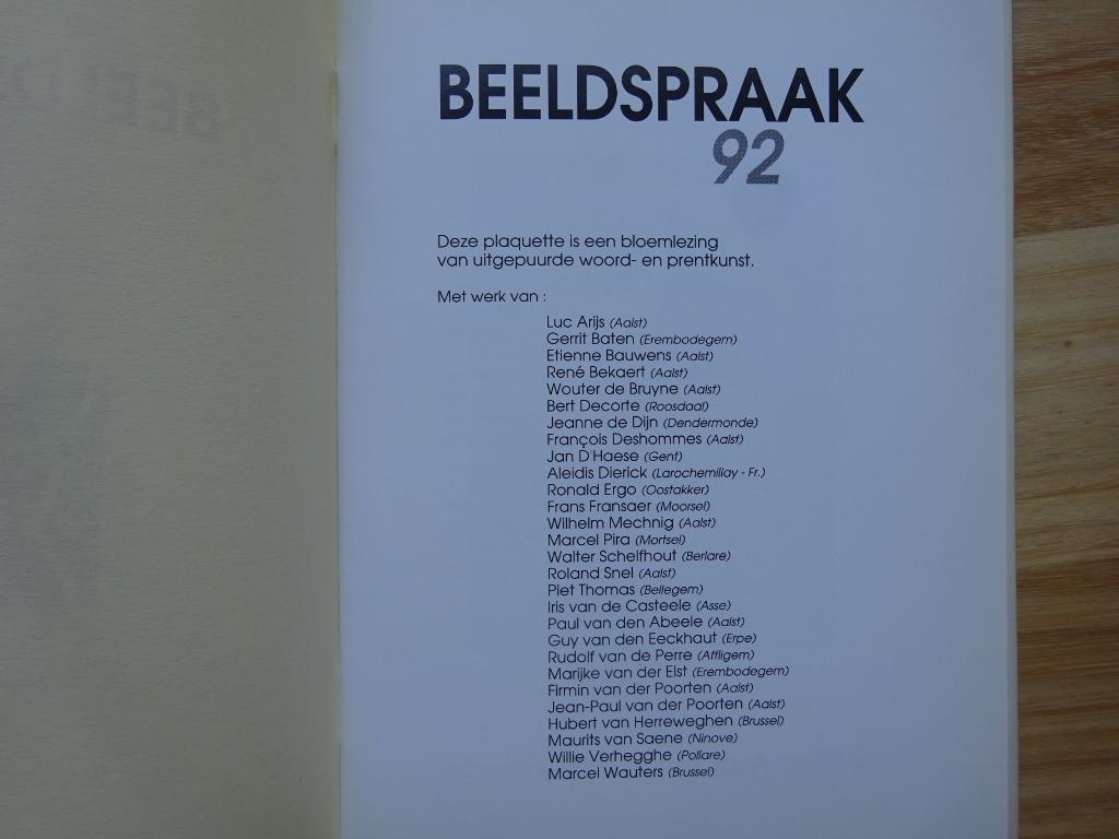 Beeldspraak 92 Jean-Paul Vanderpoorten, Enlèvement ou Envoi, Comme neuf, Design graphique