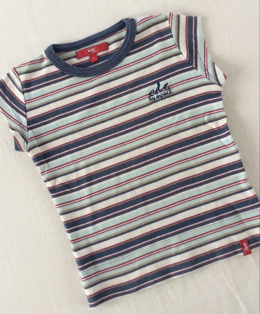 blauw gestreept t-shirtje EDC by Esprit 128 t-shirt, Kinderen en Baby's, Kinderkleding | Maat 128, Gebruikt, Meisje, Ophalen of Verzenden