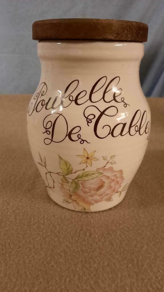 poubelle de table / afvalbakje / keramiek met bloemendecor, Ophalen of Verzenden, Zo goed als nieuw, Keramiek