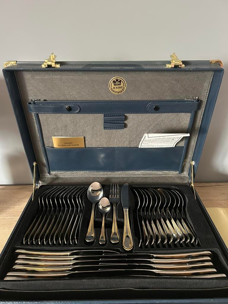 SBS 24karat bestekkoffer, Antiek en Kunst, Verzenden