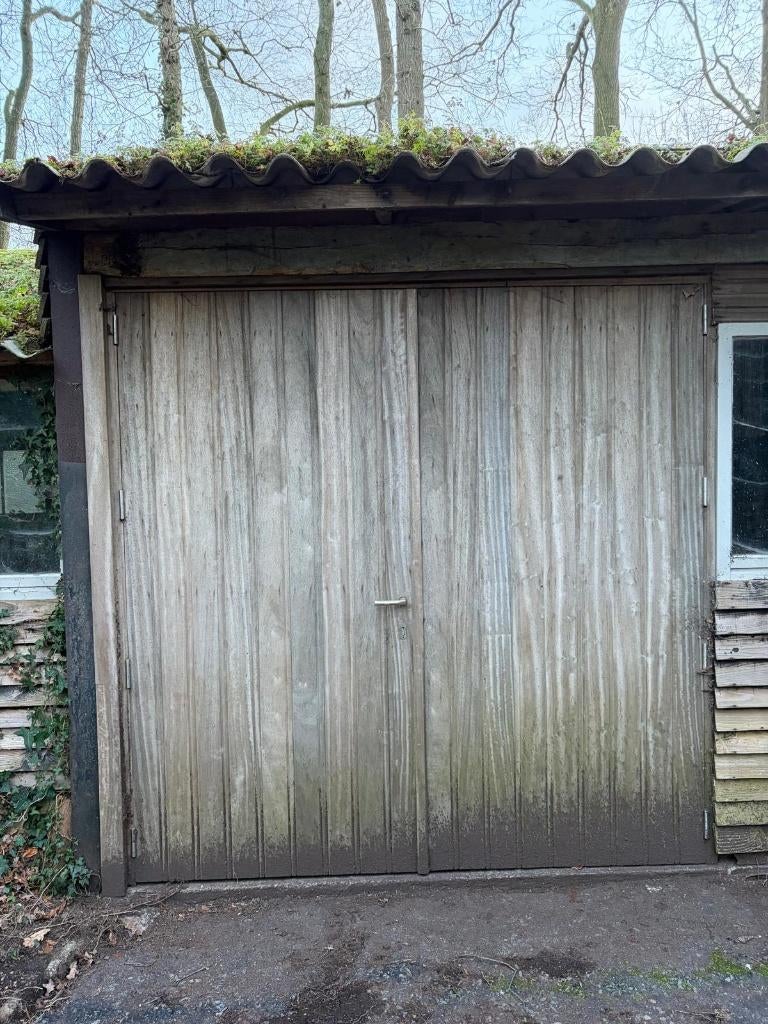 Houten Poort in Padouk 220cm x h 220cm, Tuin en Terras, Tuinpoorten, Ophalen, 200 cm of meer, Zo goed als nieuw, Hout