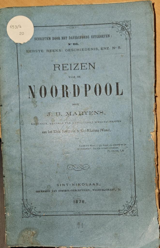 Reizen naar de Noordpool, Ophalen of Verzenden, Gelezen, Martens J.B., Europa