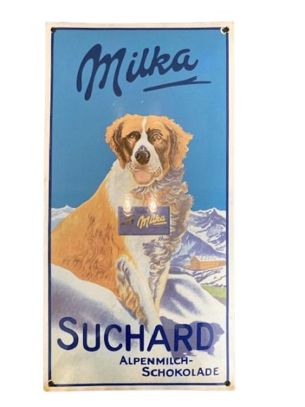 Assiette émaillée 'Milka - Suchard', Collections, Panneau publicitaire, -, Comme neuf, -