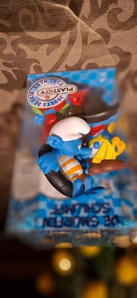 Set 2: vier badeendjes met smurfen Plastoy, Verzamelen, Ophalen of Verzenden, Nieuw, Overige Smurfen, Gebruiksvoorwerp