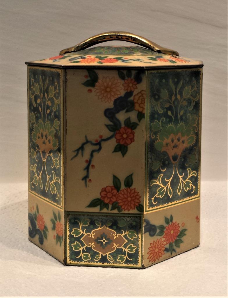antieke blikken doos japans made in england, Verzamelen, Ophalen of Verzenden