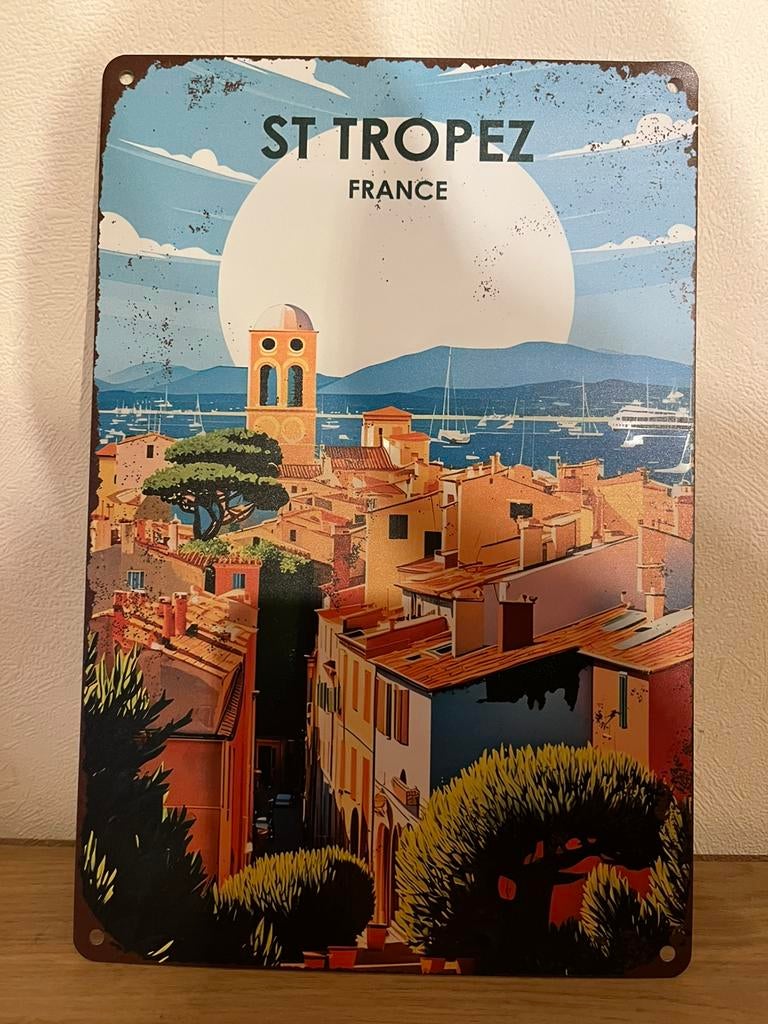 Plaque métallique St Tropez, Ophalen of Verzenden, Zo goed als nieuw