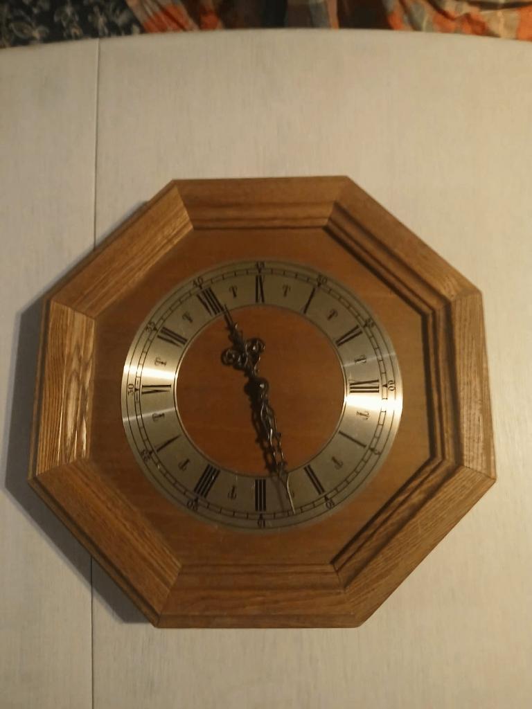Houten Wandklok, Enlèvement ou Envoi, Comme neuf, Analogique, Horloge murale