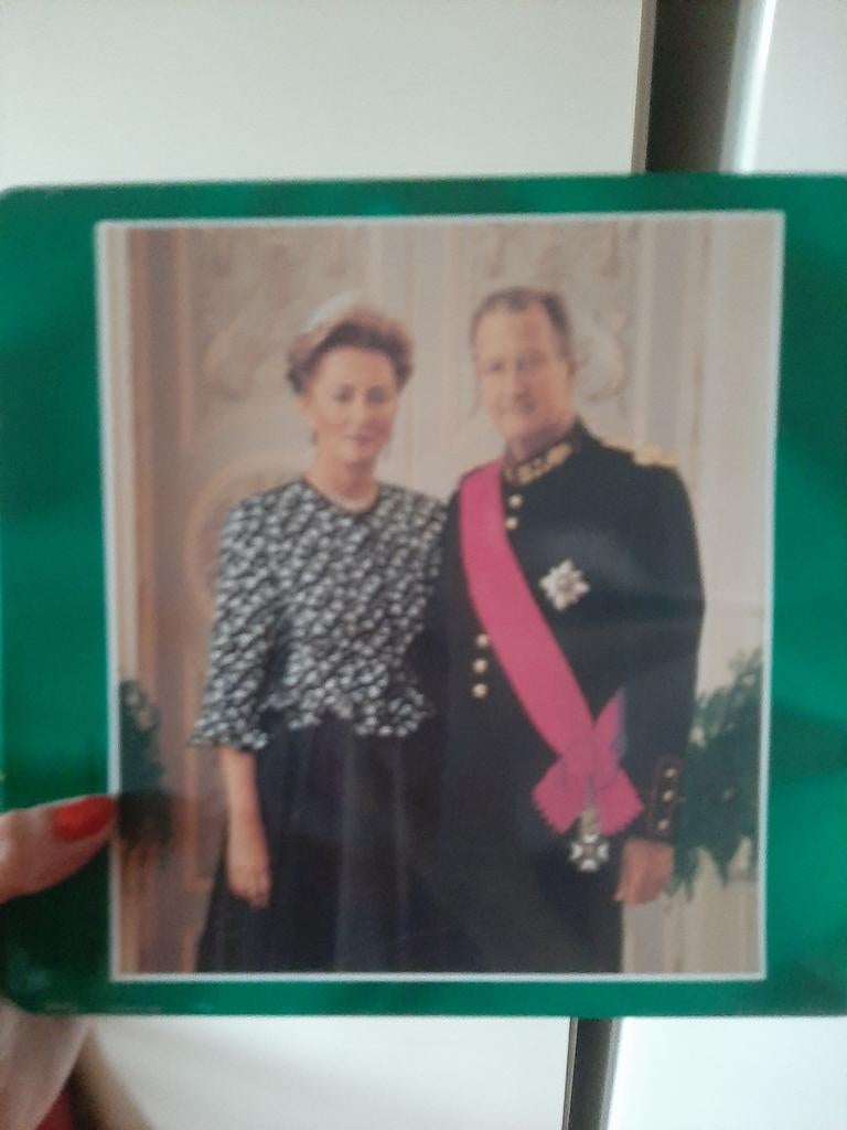Bocal à biscuits Delacre vintage — Roi Albert II et Paola, Collections, Enlèvement ou Envoi, Comme neuf
