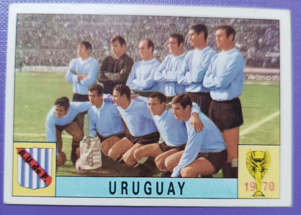 Panini KAART prent anno 1970 voetbal WK Mexico 70 URUGUAY, Verzenden, Plaatje
