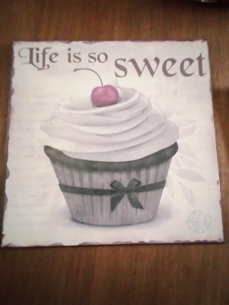 Wandplaten cupcakes, Ophalen of Verzenden, Zo goed als nieuw