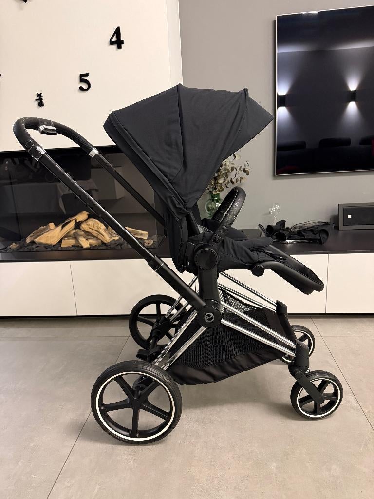 Cybex Priam 4 (Black-Chrome), Zo goed als nieuw, Verstelbare duwstang, Ophalen, Kinderwagen
