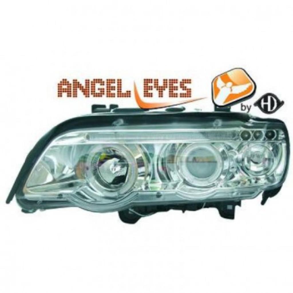 PHARES FOND CHROME ANGEL EYES BMW X5 E53 PHASE 1 (99-03), Autos : Divers, Tuning & Styling, Enlèvement ou Envoi