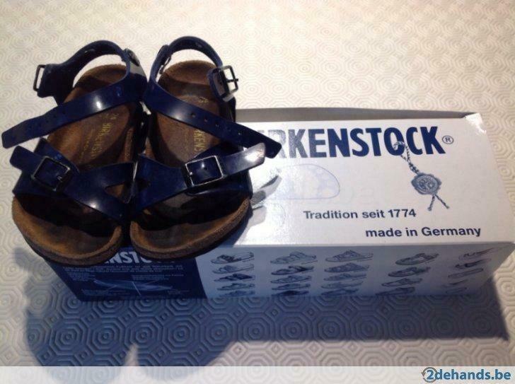 Mooie blauwe glans Birkenstock duitse kwaliteit sandalen 24, Enlèvement ou Envoi, Utilisé, Chaussures, Fille