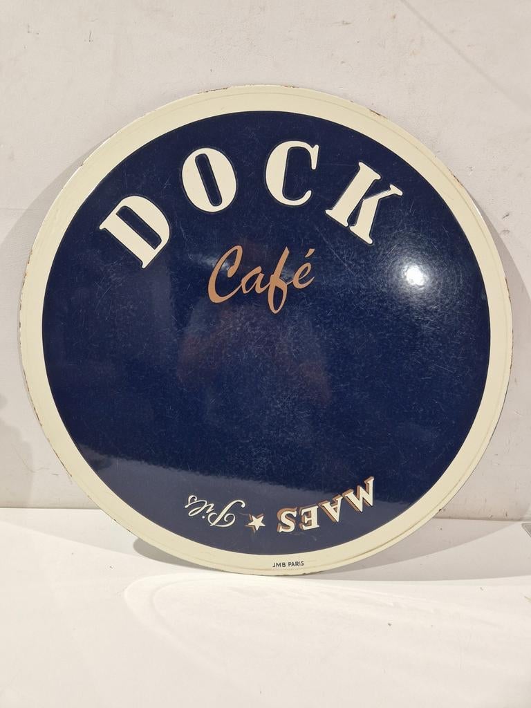 Maes Pils , DOCK Café emaille bord JMB PARIS ,diameter 60cm, Ophalen of Verzenden