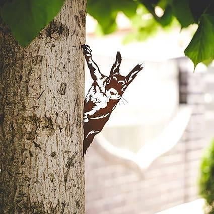 Tuindecoratie van echt cortenstaal | Eekhoorn | GRATIS LEV, Tuin en Terras, Tuinbeelden, Dierenbeeld, -, Verzenden, -