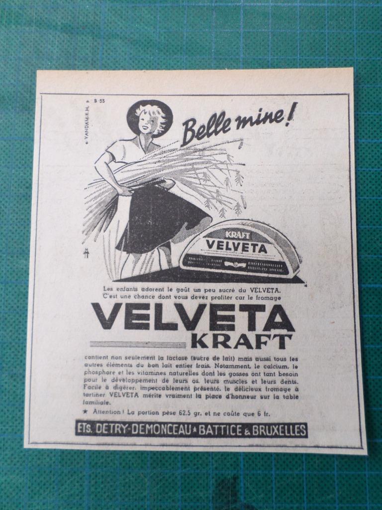 Kraft fromage - publicité papier - 1953, Ophalen of Verzenden, Gebruikt, Overige typen