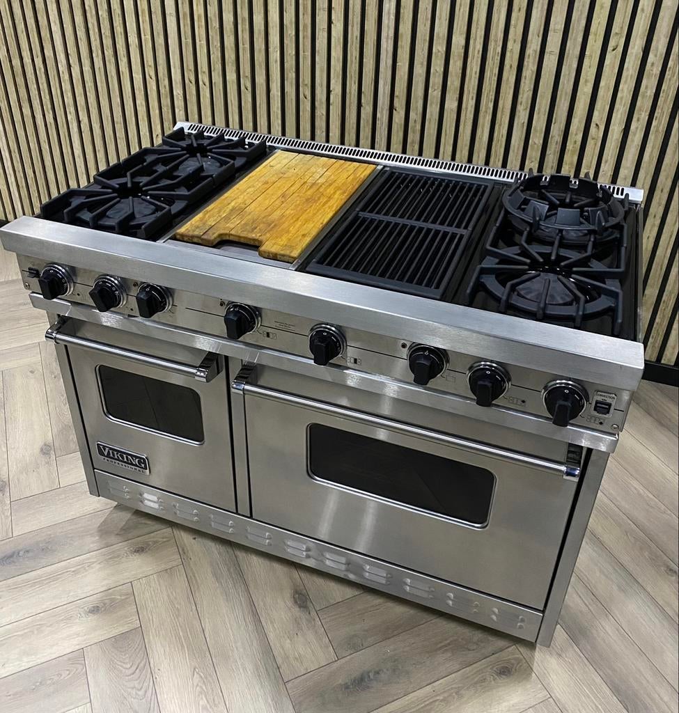 Luxe Viking Fornuis 122cm Gas 6 Branders + Grillplaat, Elektronische apparatuur, Fornuizen, 60 cm of meer, Gas, Vrijstaand, 90 tot 95 cm