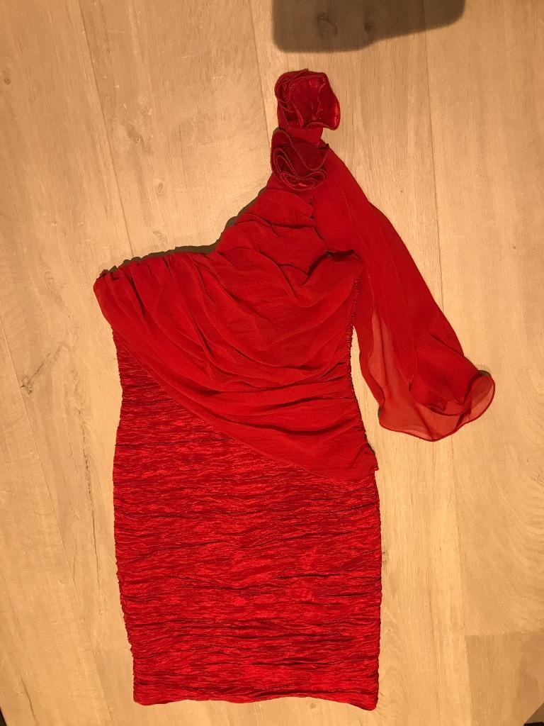 Rode avondjurk  maat S – XS, Enlèvement ou Envoi, Comme neuf, Taille 36 (S), Rouge