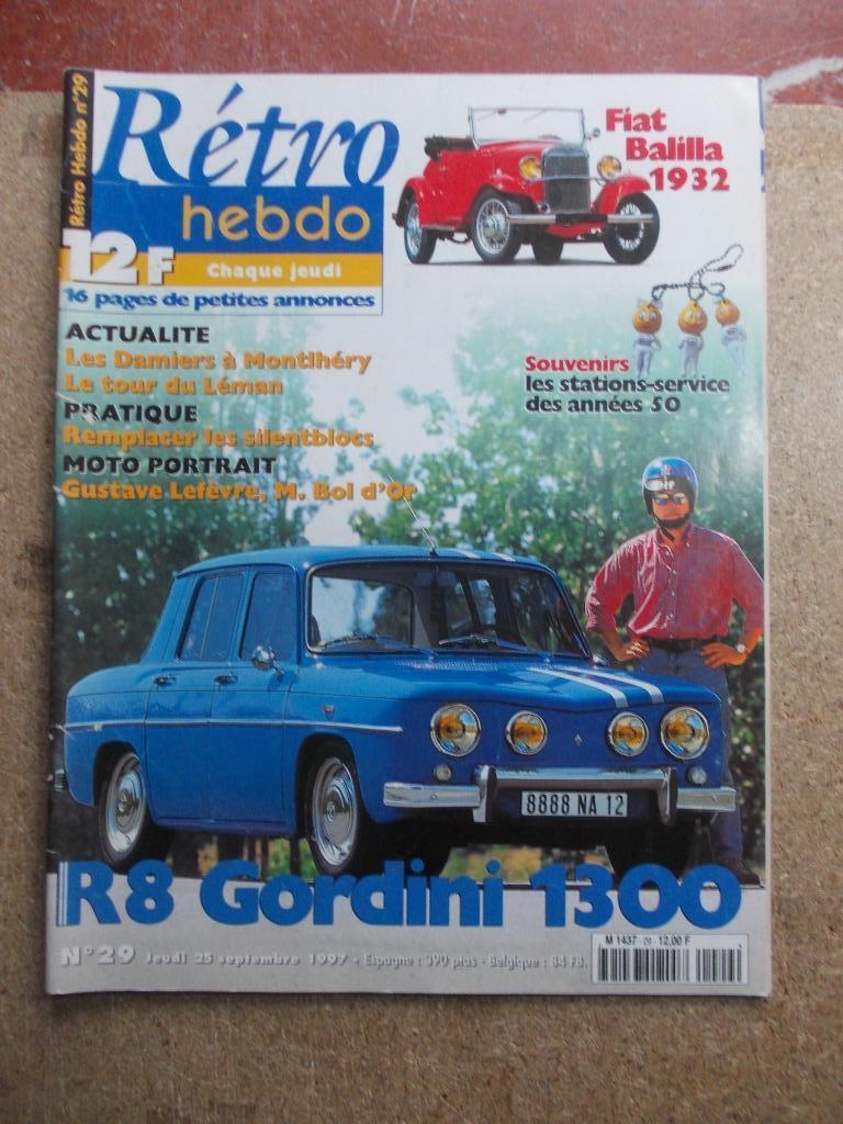RETRO HEBDO 29 R8 GORDINI FIAT BALILLA 1932, Ophalen of Verzenden, Zo goed als nieuw, Renault