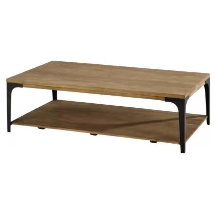Metropolis - Table basse en manguier massif et métal L130, Ophalen, Zo goed als nieuw, Metaal