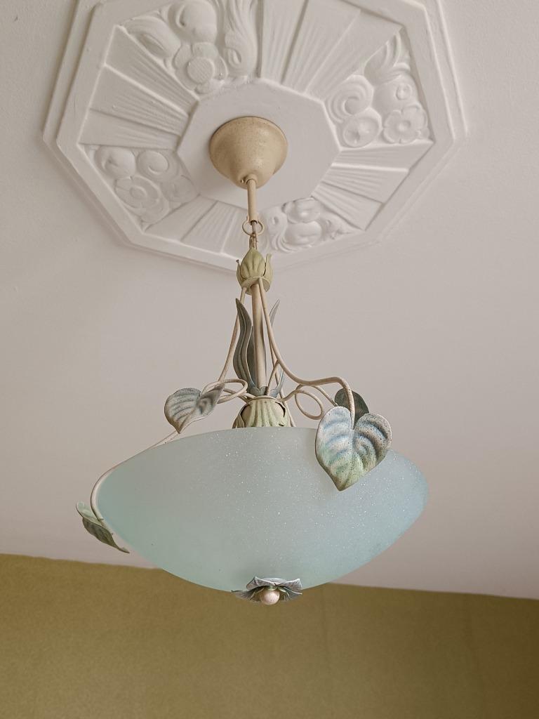 Lampe suspendue en forme de dôme, Enlèvement, Comme neuf, Verre, Romantisch