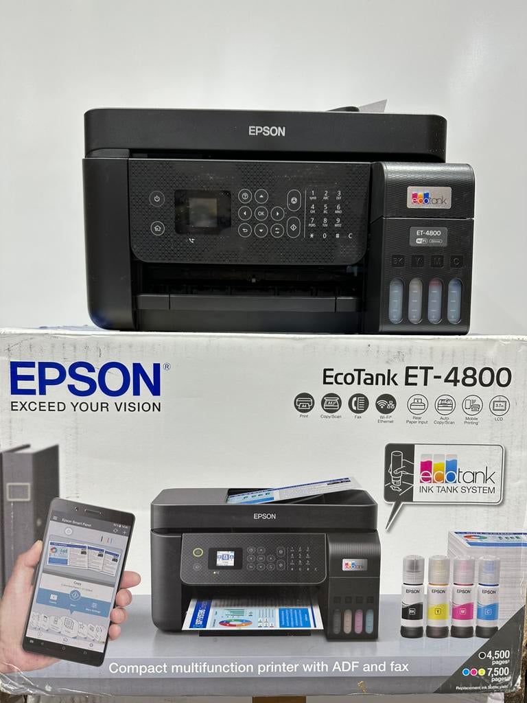 Epson EcoTank ET-4800, een compacte 4-in-1 inkjetprinter, Info@epson.ja, Enlèvement ou Envoi, Epson, Comme neuf