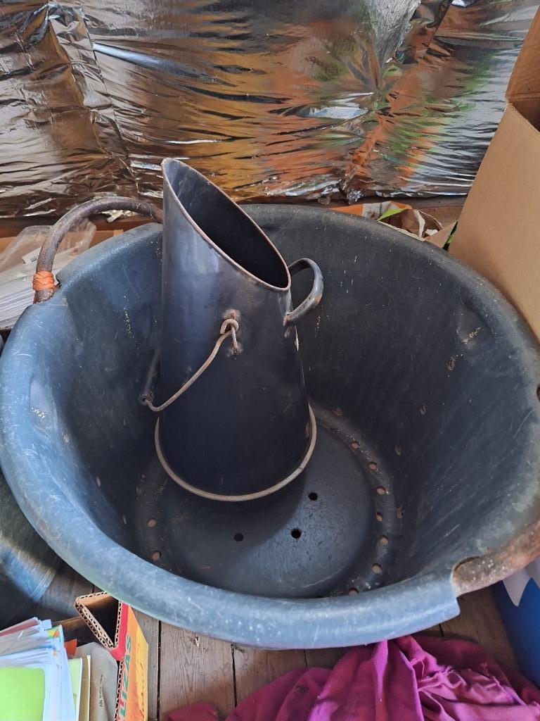 Kolenemmer en metalen kuip, Huis en Inrichting, Ophalen, Gebruikt, Metaal