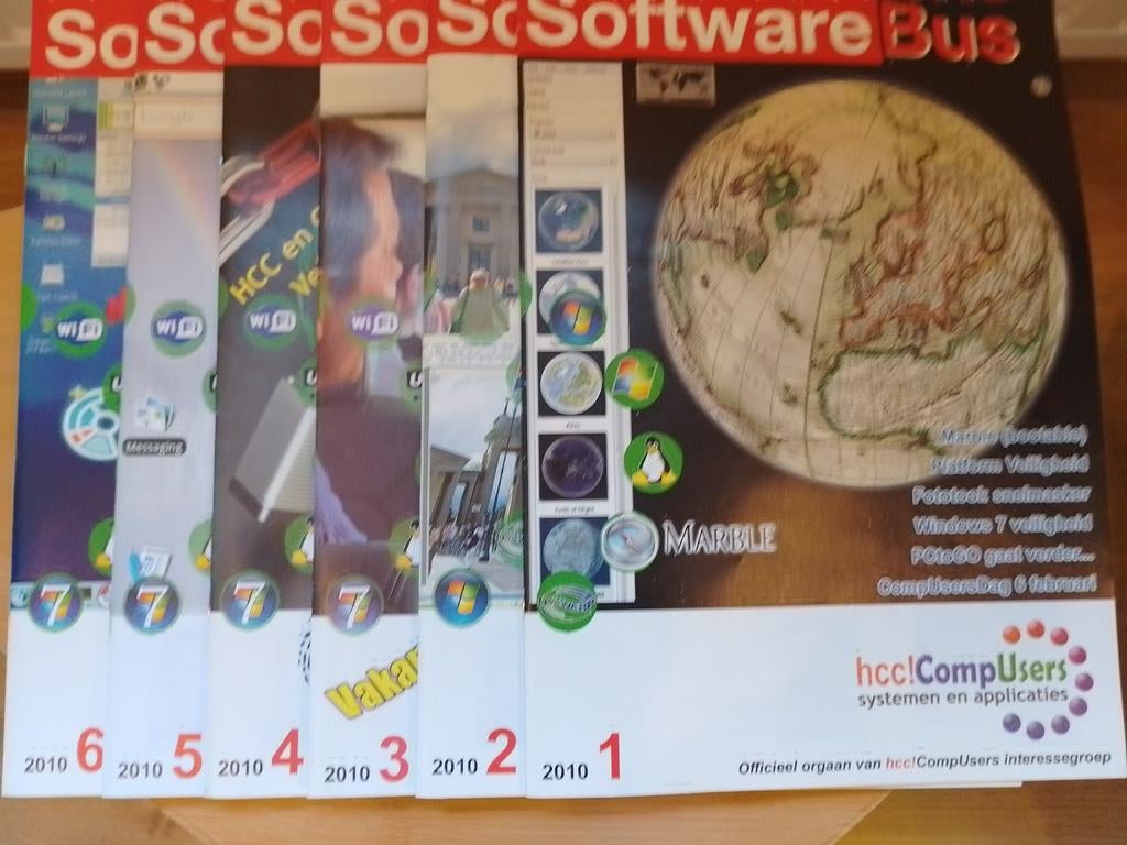 SoftwareBus magazines plus CD-ROM's 1 t/m 6 van 2010, Enlèvement ou Envoi