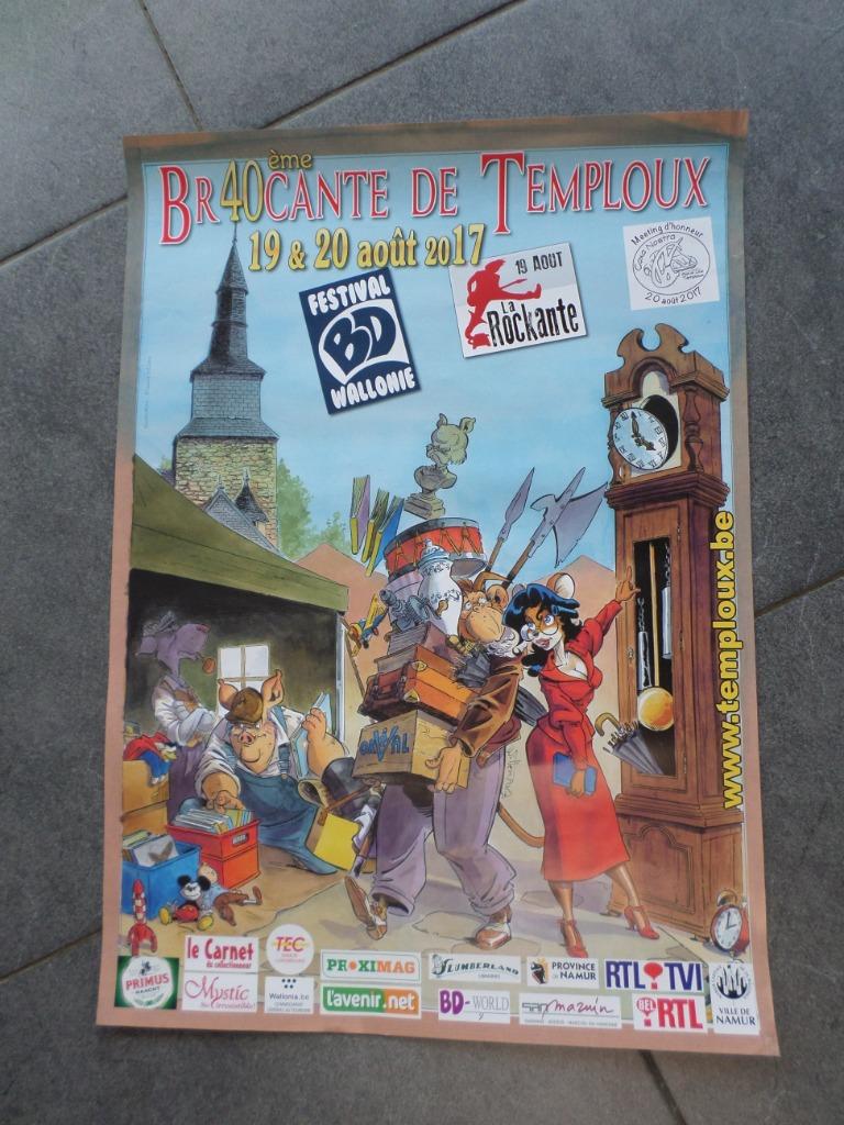 Affiche Brocante Temploux - 2017, Enlèvement ou Envoi, Rectangulaire vertical, A1 jusqu'à A3, Utilisé