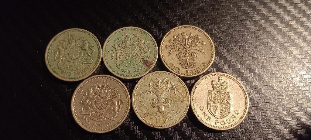 Set van 6 munten van 11 pond - een pond Verenigd Koninkrijk,, Postzegels en Munten, Ophalen of Verzenden, Overige landen, Losse munt