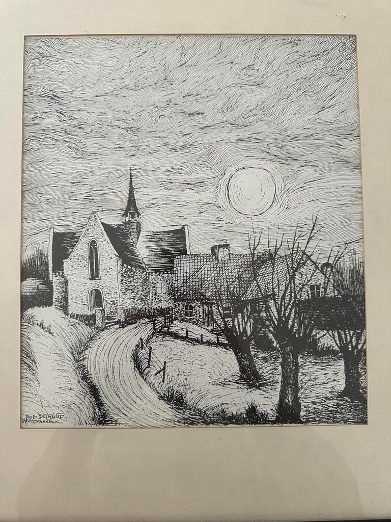 Rob Delange ‘vlassenbroek’ pentekening, Ophalen