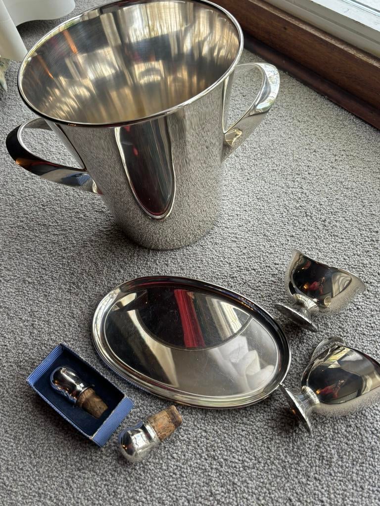 Set verzilverde voorwerpen, Antiek en Kunst, Ophalen, Zilver