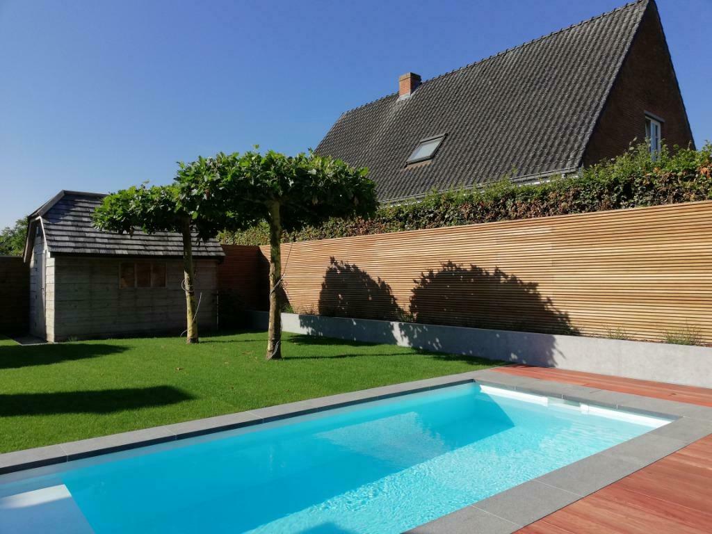 Wand in Thermowood - Tuinwand - Tuinafsluiting Thermowood, Enlèvement, Neuf, Planches, Bois dur