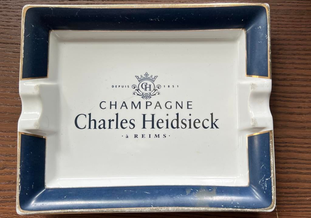 Cendrier vintage en porcelaine — Charles Heidsieck Champagne, Enlèvement ou Envoi