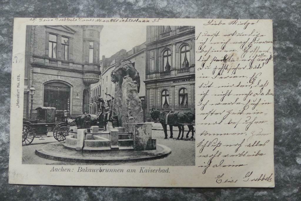 Postkaart 19/3/1905 Aachen, Aken, Duitsland, Ophalen of Verzenden, Voor 1920, Gelopen, Duitsland