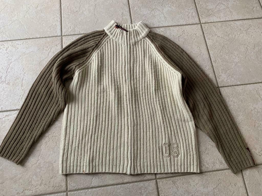 gilet chaud zippé Scott & Fox - T. 12 ans - crème / marron c, Garçon, Enlèvement ou Envoi, Pull ou Veste, Scott&Fox