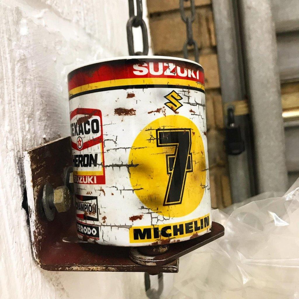 Barry Sheene Suzuki mok Vintage olie Moto GP Michelin, Ophalen of Verzenden, Nieuw, Motoren