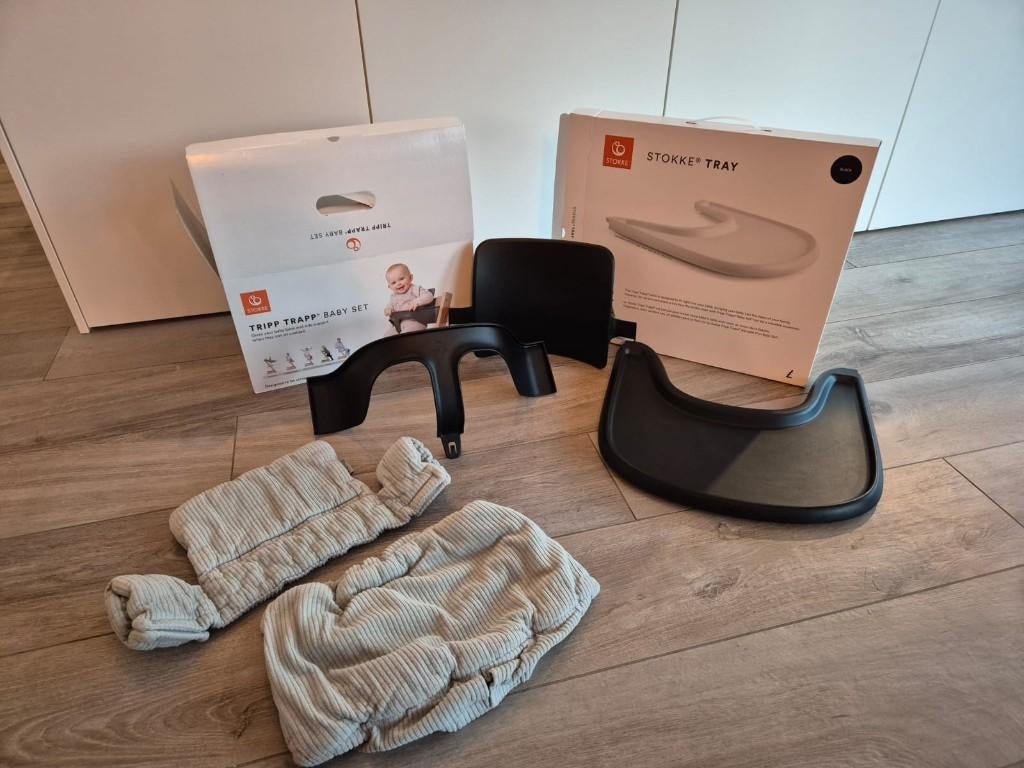 Tripp Trapp Baby Set van Stokke, Zwart + Kussenset Mint, Ophalen, Gebruikt, Overige typen