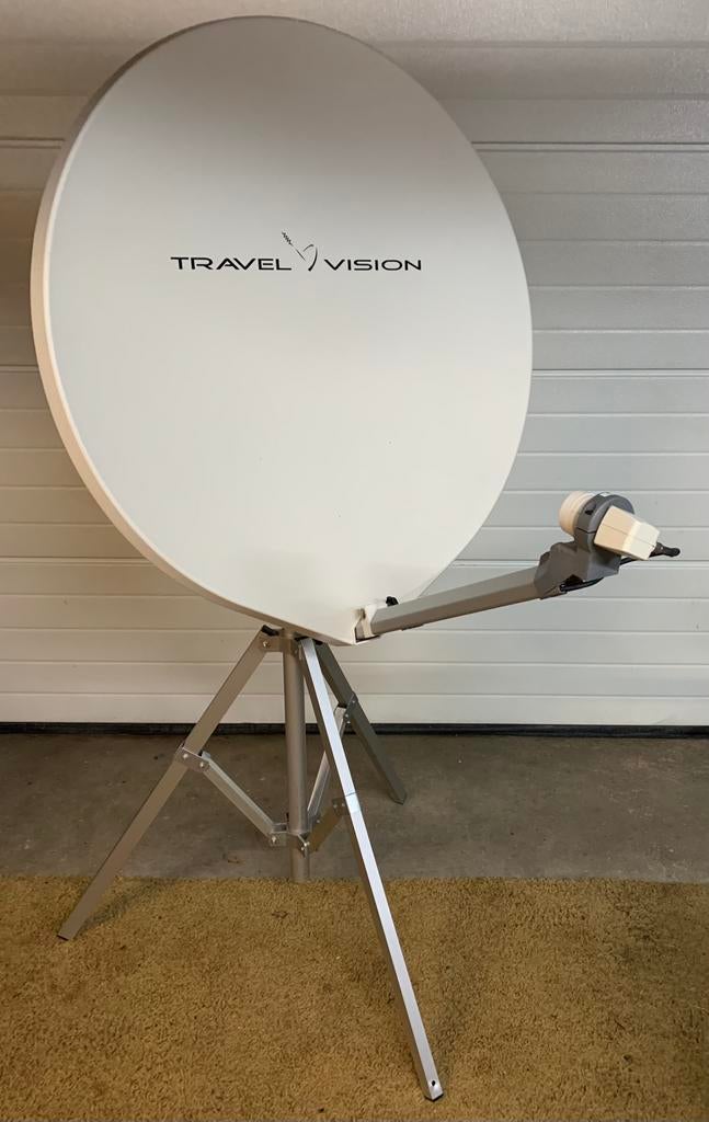 Travel Vision R6-80 volautomatische schotelset plug en play., Audio, Tv en Foto, Schotelantennes, Ophalen, Zo goed als nieuw, (Schotel)antenne